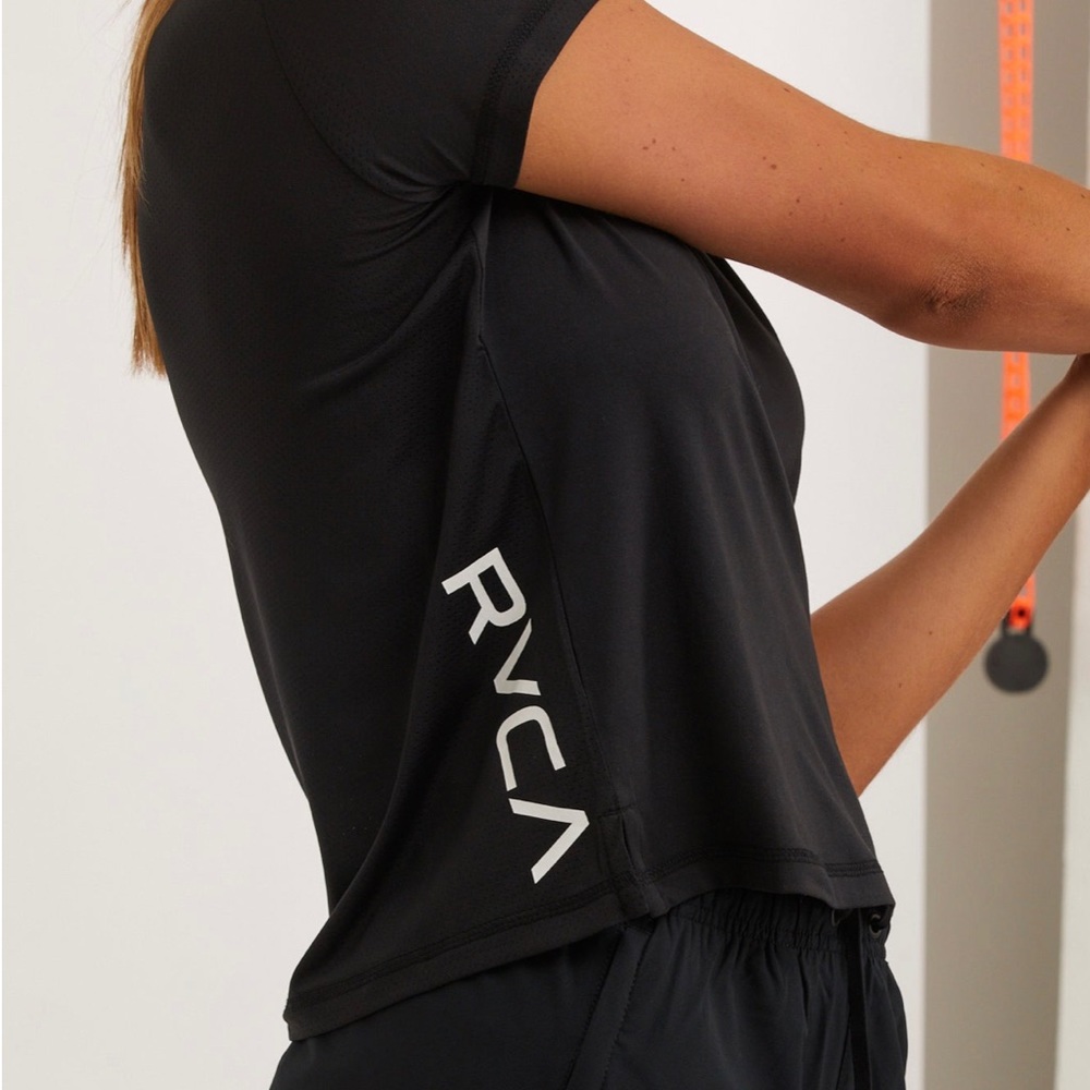 🔆RVCA🔆 WOMENS SHORT SLEEVE TOP SPORT VENT SS VA ESSENTIAL … Top only - Picture 10 of 15